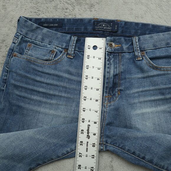 Lucky Brand Jeans Women's Size 14/32 Blue Mid-Rise Sweet Crop Denim 24.5" Inseam - Picture 8 of 16